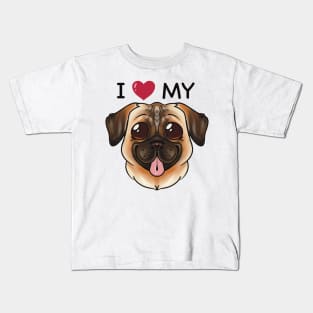 I Love My Pug Kids T-Shirt